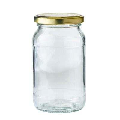 12 Glass Jam Jars with Gold Lids 380ml — £12.99